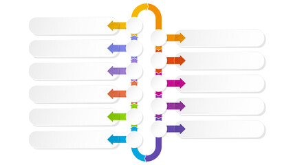 Modern infographic with 11 steps, process or options.