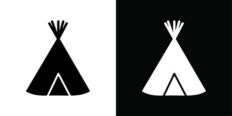 Teepee icon Vector flat thin line illustration © Petsscouts