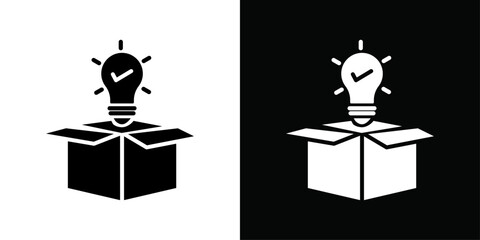 Think out of box idea icon Vector flat thin line illustration