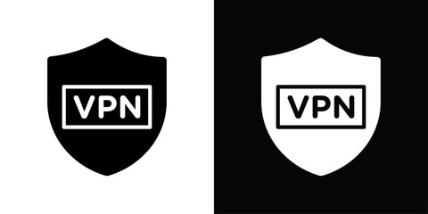 VPN icon Vector flat thin line illustration