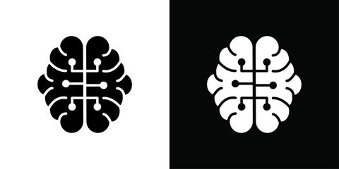 Artificial intelligence icon Vector flat thin line illustration