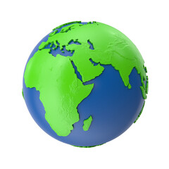 Realistic 3D Earth Globe with Continents - Perfect for Geography Concepts, Global Education, and Worldwide Design Projects