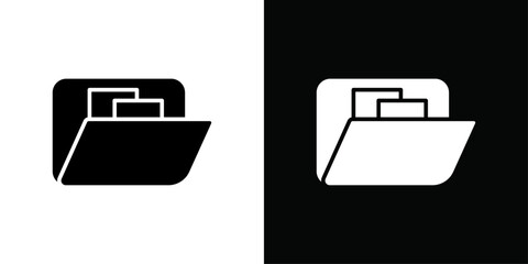 Archive folders icon Vector flat thin line illustration