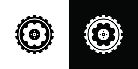 car wheel icon Vector flat thin line illustration