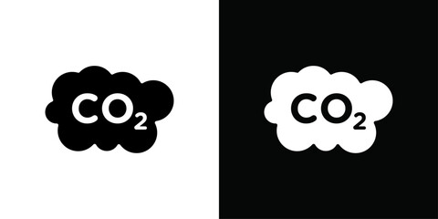 co2 gas carbon dioxide icon Vector flat thin line illustration