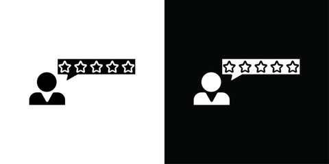 customer product rating icon Vector flat thin line illustration