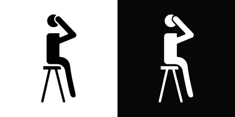 Depression icon Vector flat thin line illustration