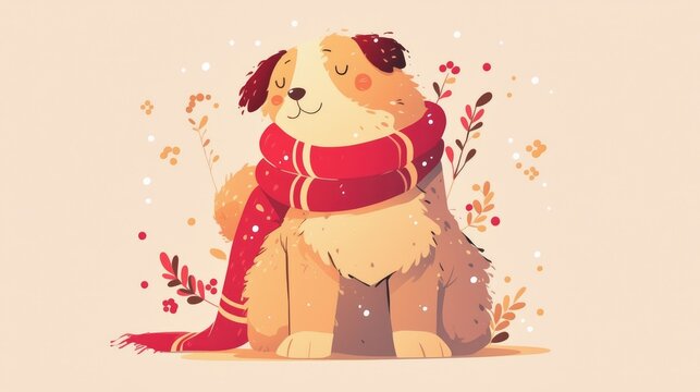 Vector illustration of a cheerful dog greeting card perfect for celebrating pets Cute cartoon design on a light background for promotional use in animal related events