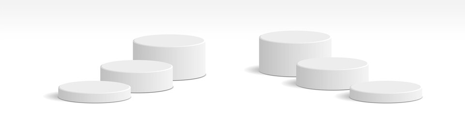 cylinder podium tube circle podium stage 3d Abstract minimal scene mockup products display studio, Stage showcase. Vector geometric forms	