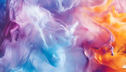 Obraz premium Abstract Art: A splash of bold and pastel colors in abstract forms, creating a visually dynamic and artistic aesthetic