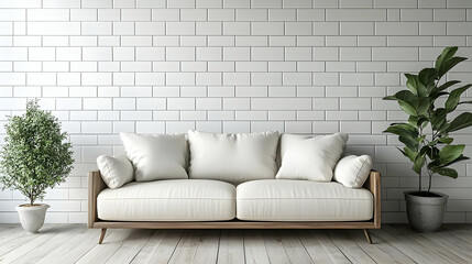 Minimalist Living Room Interior Design - 3D Illustration