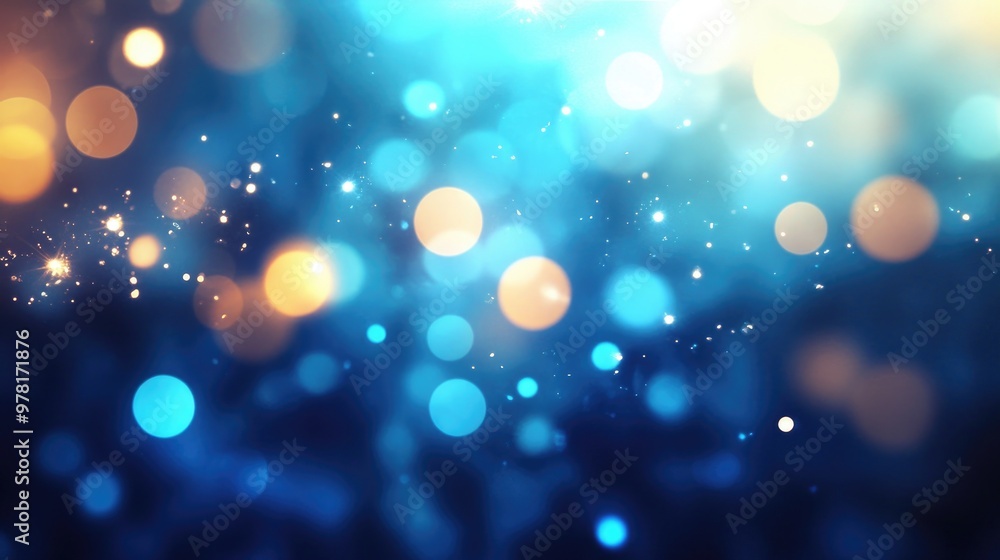 Poster soft background lights with a blurred colorful abstract texture nighttime blue lights create a bokeh