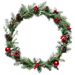 Christmas Tree And Decoration isolated on Transparency Background, Generative AI