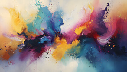 Abstract Art: A splash of bold and pastel colors in abstract forms, creating a visually dynamic and artistic aesthetic