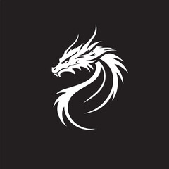 Fototapeta premium dragon logo, simple dragon vector
