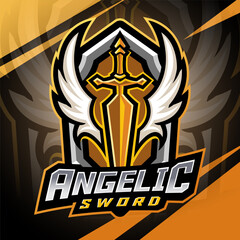 Angelic sword esport mascot logo design