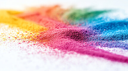 Fototapeta premium Vibrant colored powder creates a stunning visual texture, showcasing an explosion of hues perfect for artistic projects.