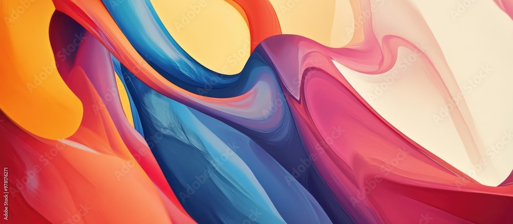 Poster abstract design featuring a blend of shapes and colors artistic representation with a unique visual 