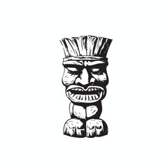 tiki statue hawaiian vector