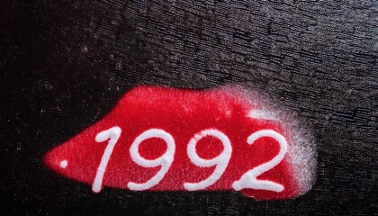 Vintage 1992 Art Piece with Distinctive Red Marking