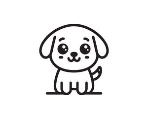 Cute dog logo design icon symbol vector illustration.