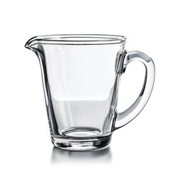 Elegant glass pitcher filled with clear refreshing water sitting on a wooden table  The transparent container allows the light to shine through creating a clean minimalist