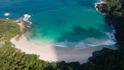 Coconut trees on beach.Amazing palms on island blue sky and clouds background. sun light in summer.Pattern trees on sunset silhouette.Peaceful pop up.The best frame