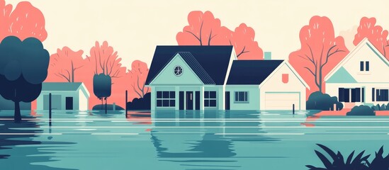 Fototapeta premium Flood Insurance Overview Natural Disaster Protection