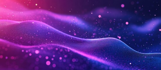 Fototapeta premium Digital Particle Waves And Abstract Light Background