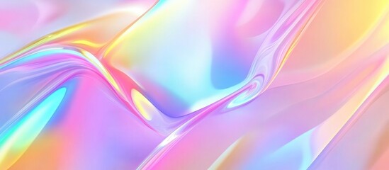 4K Rainbow Holographic Abstract Background With Light Refraction