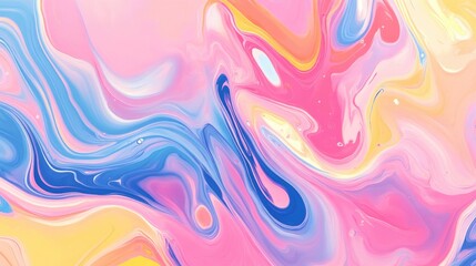 Obraz premium Colorful Pastel Background With Swirl Effect Abstract Marbling Paper Texture Design