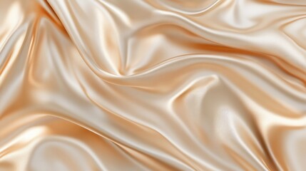 Obraz premium Beige Light Glamour Silk Or Satin Background Fashionable Shiny Fabric Abstract Texture Cloth Or Metal Backdrop 3D Illustration