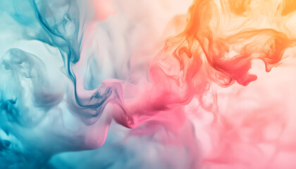 Obraz premium Abstract Art: A splash of bold and pastel colors in abstract forms, creating a visually dynamic and artistic aesthetic