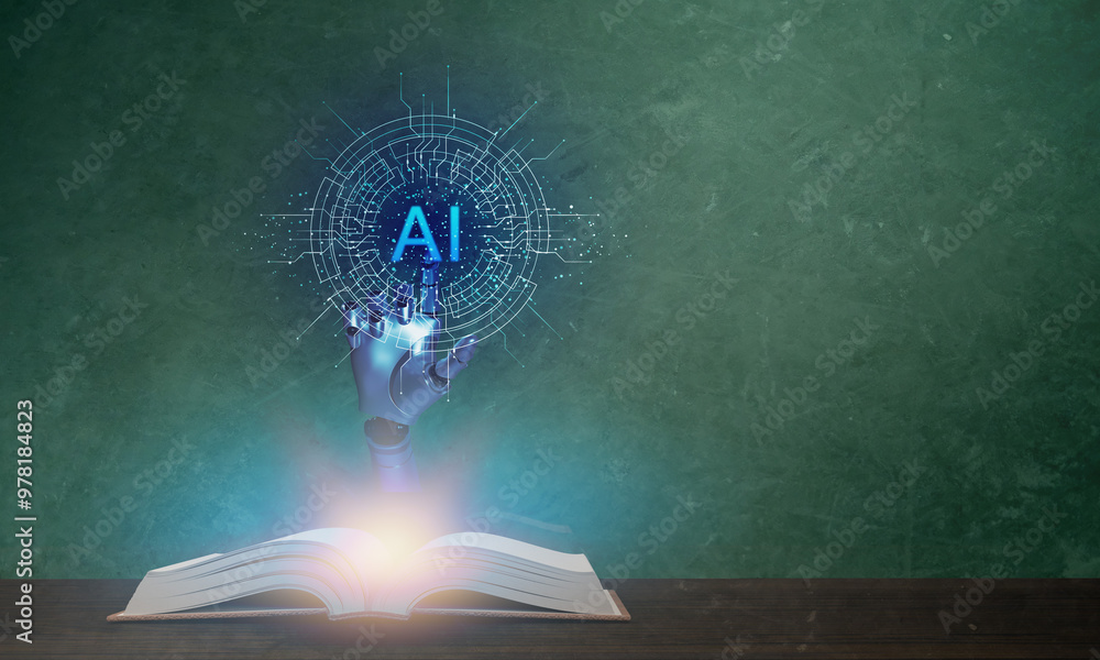 Poster ai robot hand body part touchscreen ai artificial intelligence datum science business innovation tec