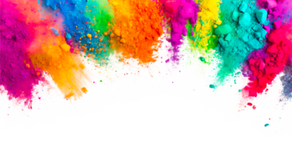 Colorful powder isolated on transparent background