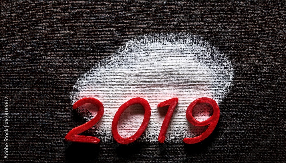 Sticker creative art design featuring the year 2019