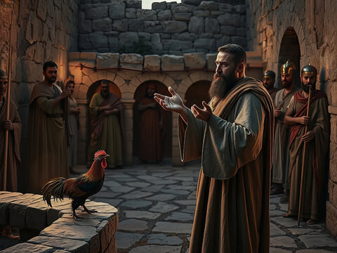 Gospel Images from the Bible NT - Peter denies Jesus three times