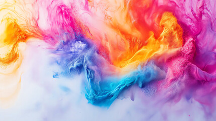 Obraz premium Vibrant abstract art featuring colorful swirls of pink, orange, and blue in a dreamy, fluid design.
