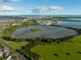 The Mangere Lagoon in Mangere, Auckland,, New Zealand.