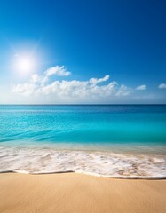 Obraz premium Sunny summer beach background with depth of field for a bright and lively seasonal escape