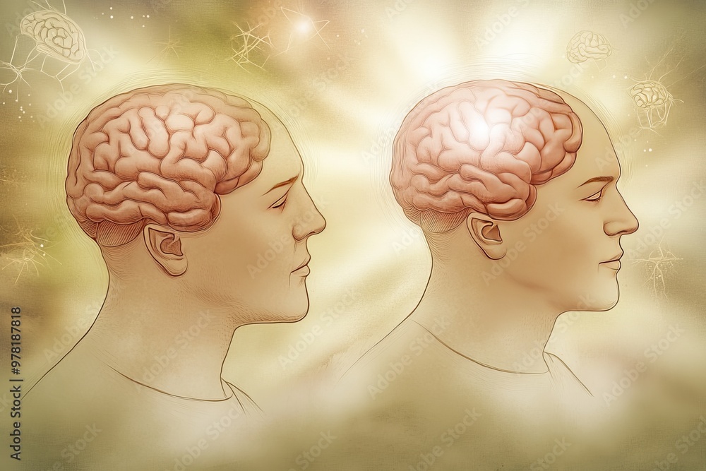 Aufkleber two women with puzzle pieces floating between them symbolizing human connection intellectual partner