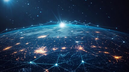 Business and economic growth on global business network, Data analysis of financial and banking, Stock, AI, Technology and data connection, Security, Blockchain and Networking, Business strategy.