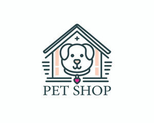 Pet Shop Logo Vector Design Template. House Logo Design