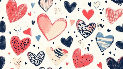 Valentine s seamless heart pattern suitable for textiles packaging gifts cards linens and children s items