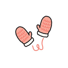 手書き風のシンプルな手袋のイラスト