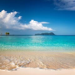 Fototapeta premium Tropical beach holiday background with depth of field for a warm and exotic festive getaway