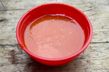 sweet spicy sauce in a bowl