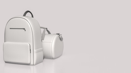 White bag on clean background  image 3d rendering.