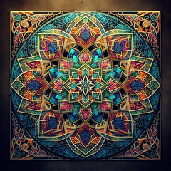 Islamic Luxury background with full color gradient mandala ornament