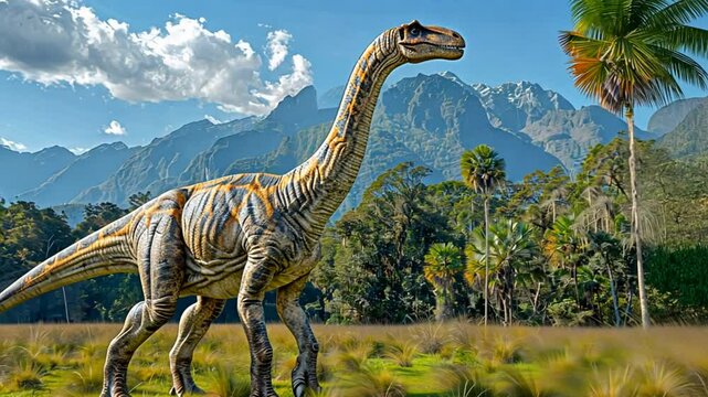 Majestic Brachiosaurus in Prehistoric Landscape 